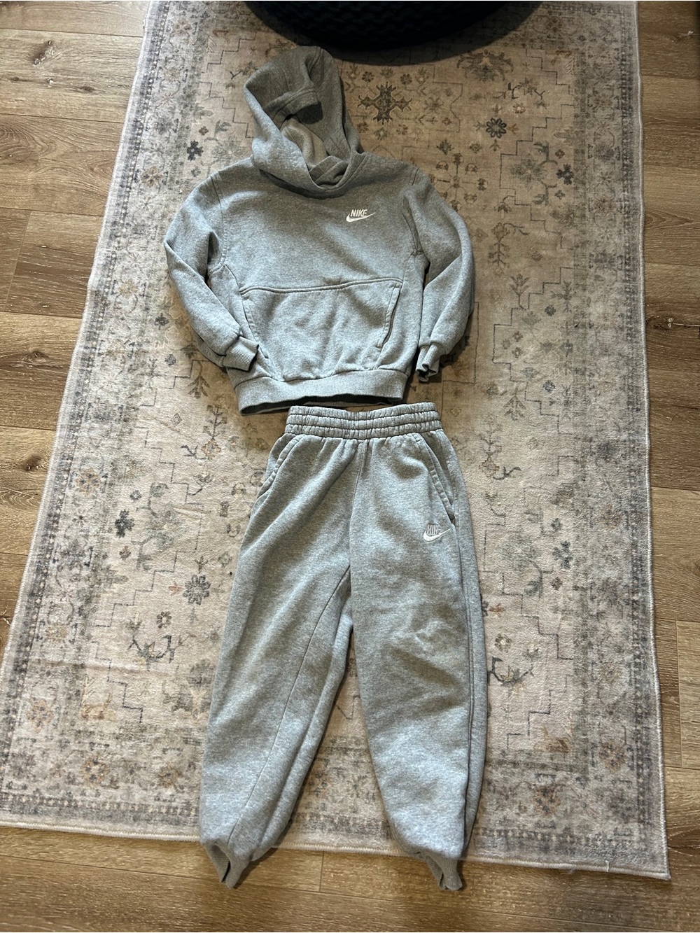 Nike Kids Gray Hoodie & Joggers Fleece Set